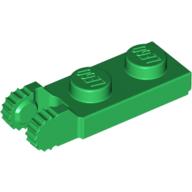 Hinge Plate 1 × 2 Locking with 2 Fingers On End, with Groove, 9 Teeth Grün
