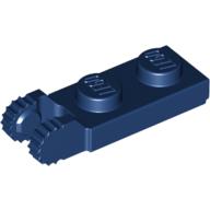 Hinge Plate 1 × 2 Locking with 2 Fingers On End, with Groove, 9 Teeth Dunkelblau