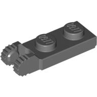 Hinge Plate 1 × 2 Locking with 2 Fingers On End, with Groove, 9 Teeth