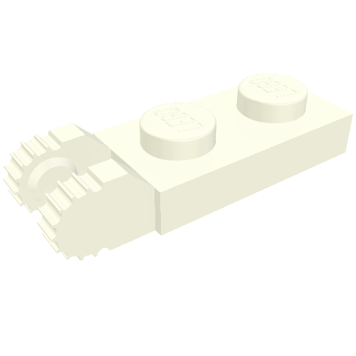 Hinge Plate 1 × 2 Locking with 2 Fingers On End, without Groove, 9 Teeth Weiß