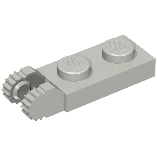 Hinge Plate 1 × 2 Locking with 2 Fingers On End, without Groove, 9 Teeth Hellblaugrau