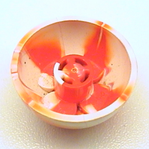 Dome Hemisphere 3 × 3 Ball Turret with Marbled Red Pattern White