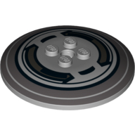 Dish 6 × 6 Inverted (Radar) with Solid Studs and AT-TE Print [Solid Studs] Hellblaugrau