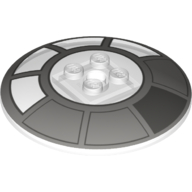 Dish 6 × 6 Inverted (Radar) with Solid Studs and Radial Millennium Falcon Cockpit Print Transparent