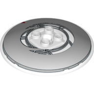 Dish 6 × 6 Inverted (Radar) with Solid Studs and Clock print Trans-Clear