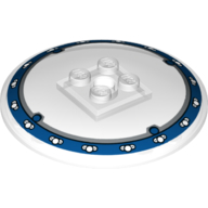 Dish 6 × 6 Inverted (Radar) with Solid Studs and Blue Border Print Transparent