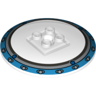 Dish 6 × 6 Inverted (Radar) with Solid Studs and Medium Azure Border Print Transparent