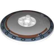Dish 6 × 6 Inverted (Radar) with Solid Studs and Cracked Glass, Steel Rim print Transparent