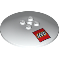 Dish 6 × 6 Inverted (Radar) with Solid Studs and LEGO Logo Print Weiß
