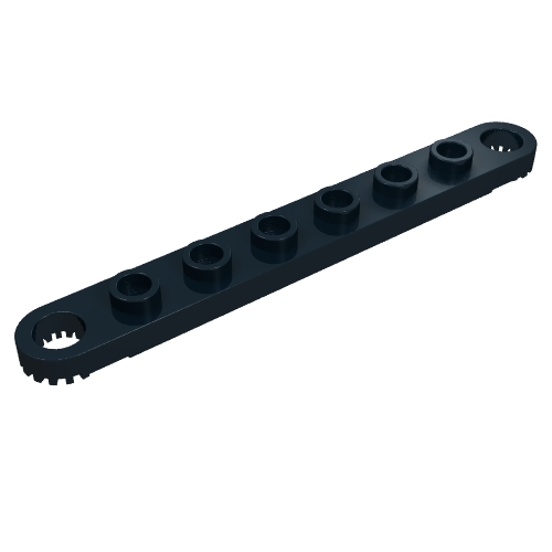 Technic Plate 1 × 8 with Toothed Ends Black