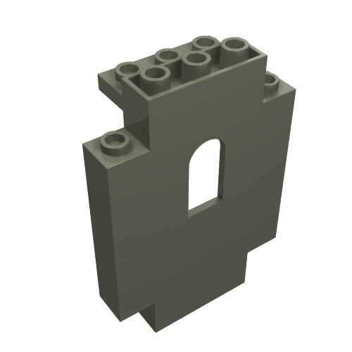 Panel 2 × 5 × 6 Wall with Arched Window Dark Gray