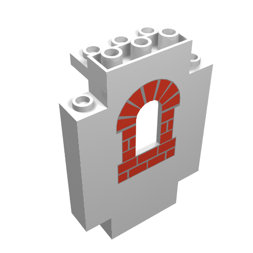 Panel 2 × 5 × 6 Wall with Red Bricks Scattered Print White