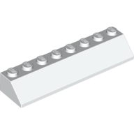 Brick Sloped 45° 2 × 8 White