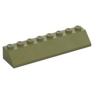 Brick Sloped 45° 2 × 8 Olive Green