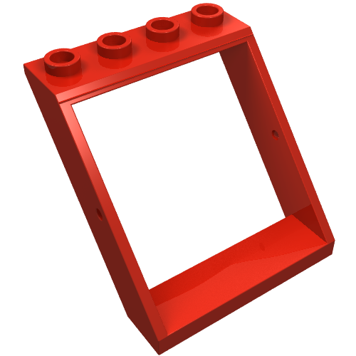 Fenster 4 × 4 × 3 Dach Rot