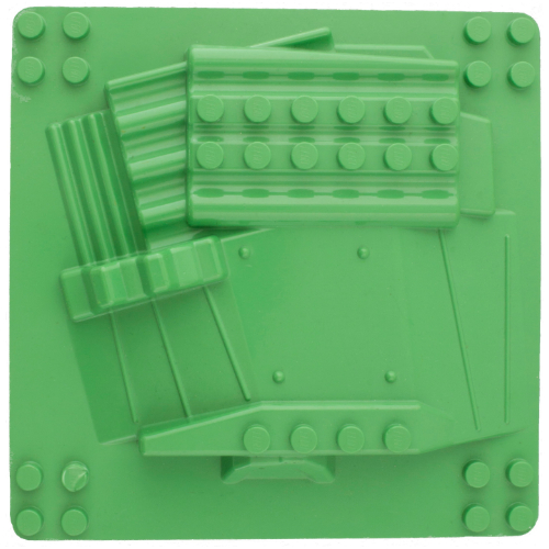 Duplo Baseplate Multi Leveled with Slopes 12 × 12 with Four Studs in Each Corner Duplo Medium Green