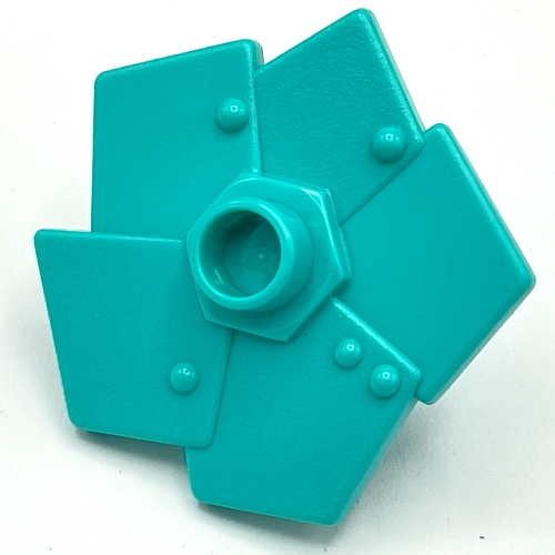 Duplo Plant Flower Metal Design with 5 Petals (Little Robots) Light Turquoise