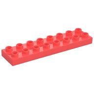 Duplo Plate 2 × 8 Coral