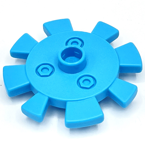 Duplo Flower Gear with 8 Teeth, Metal Bolts Design Duplo Blue