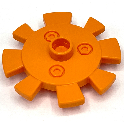 Duplo Flower Gear with 8 Teeth, Metal Bolts Design Orange