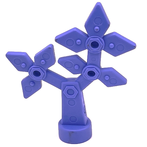 Duplo Flower, Faux Metal Bolts and Rivets Design, 8 Petals Medium Bluish Violet