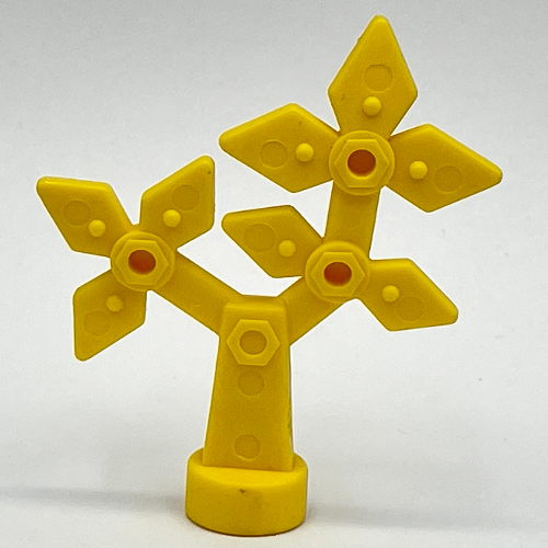 Duplo Flower, Faux Metal Bolts and Rivets Design, 8 Petals Gelb