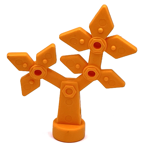 Duplo Flower, Faux Metal Bolts and Rivets Design, 8 Petals Mittelorange