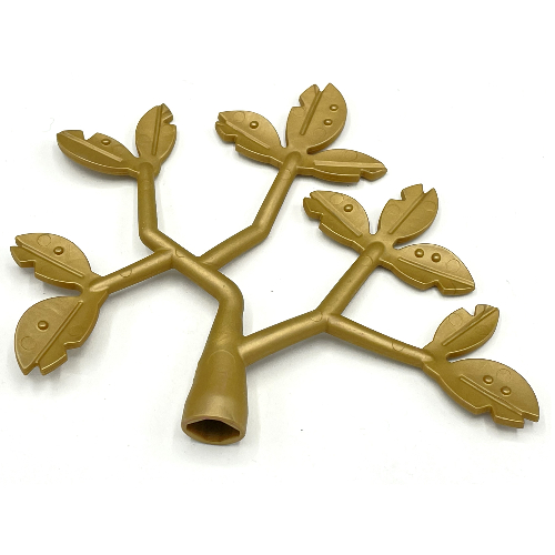 Duplo Tree Branch, with 12 Leaves Flat Dark Gold