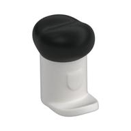 Headwear Accessory Hat with Small Pin, Tall Hat with Small Brim and Black Top White