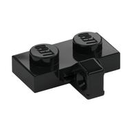 Hinge Plate 1 × 2 Locking with 1 Finger on Side, with Groove Schwarz