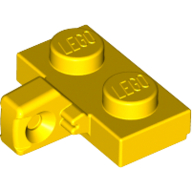 Hinge Plate 1 × 2 Locking with 1 Finger on Side, with Groove Yellow