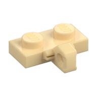 Hinge Plate 1 × 2 Locking with 1 Finger on Side, with Groove Tan