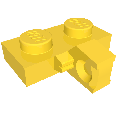 Hinge Plate 1 × 2 Locking with 1 Finger on Side, without Groove Gelb