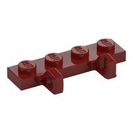 Hinge Plate 1 × 4 Locking Dual 1 Finger Dark Red