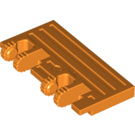 Hinge Train Gate 2 × 4 Locking Dual 2 Fingers with Rear Reinforcements, 9 Teeth Orange