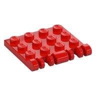 Hinge Plate 3 × 4 Locking Dual 2 Finger, 9 Teeth Red
