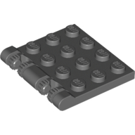 Hinge Plate 3 × 4 Locking Dual 2 Finger, 9 Teeth Dark Bluish Gray