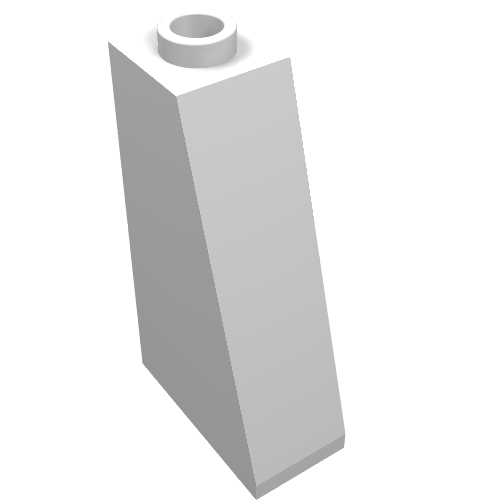 Dachstein 75° 2 × 1 × 3 mit offen Noppe Weiß