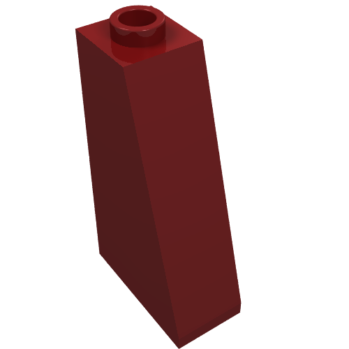 Brick Sloped 75° 2 × 1 × 3 with Open Stud Dark Red