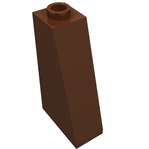 Brick Sloped 75° 2 × 1 × 3 with Open Stud Reddish Brown