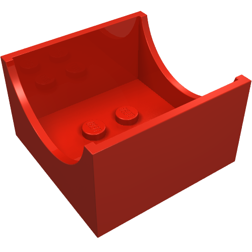 Box 4 × 4 × 2 Bottom with Semicircle Cut-out Ends