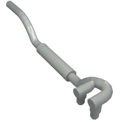 Exhaust Pipe Twin Inlet 11L Left Light Gray