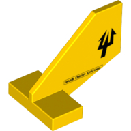 Tail Shuttle, Small with Double-Sided Black Trident and Sub Deep Diving Print Gelb