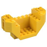 Wedge Brick Special 4 × 10 × 4 with 3 × 4 Recessed and Pin Holes- Plane Bottom Gelb