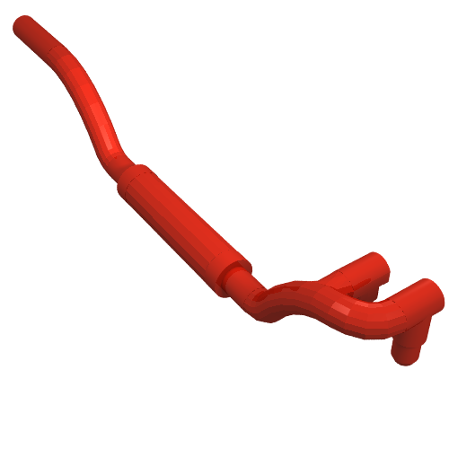 Exhaust Pipe Twin Inlet 11L Right Red