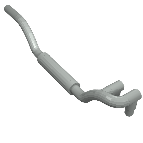 Exhaust Pipe Twin Inlet 11L Right Hellgrau