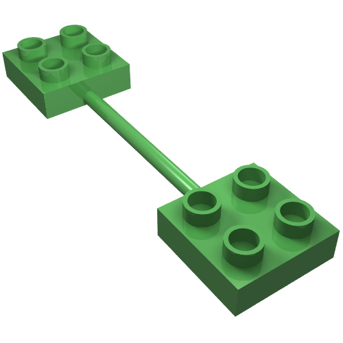 Duplo Bar with 2 × 2 Plates on Both Ends Hellgrün