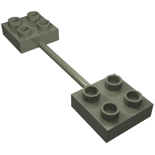 Duplo Bar with 2 × 2 Plates on Both Ends Dunkelgrau
