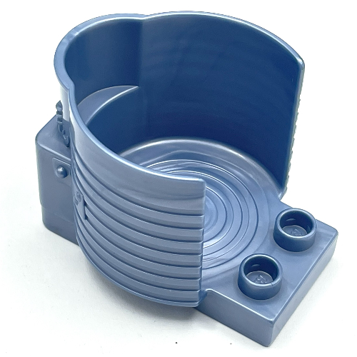 Duplo Half-Canister with 2 × 4 Plate on Bottom Pearl Sand Blue