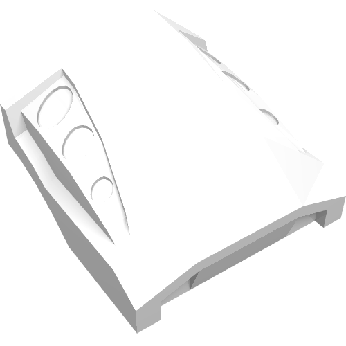 Brick Curved 2 × 2 No Studs - 3 Recessed Side Ports White